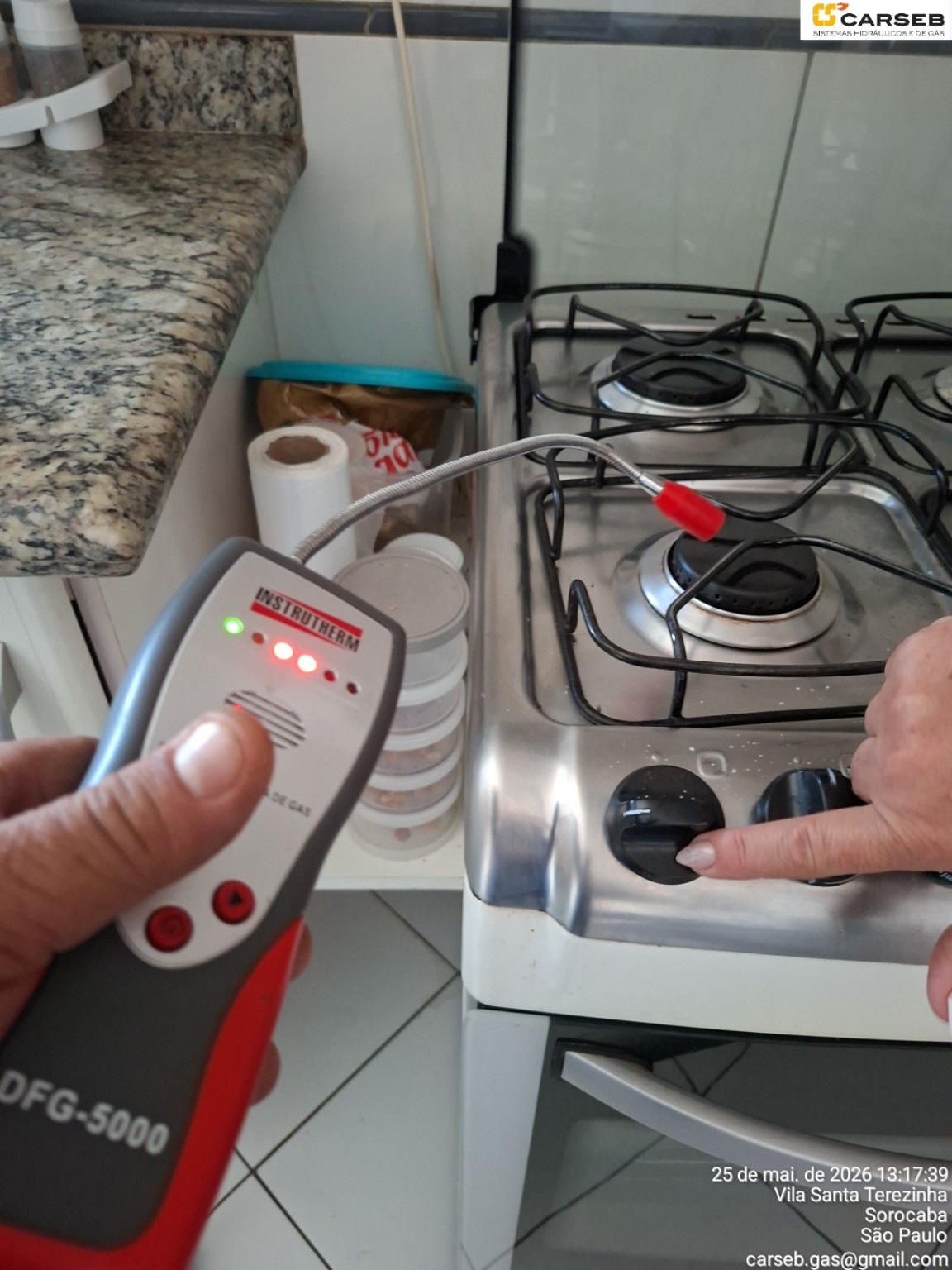 Detector em fogão